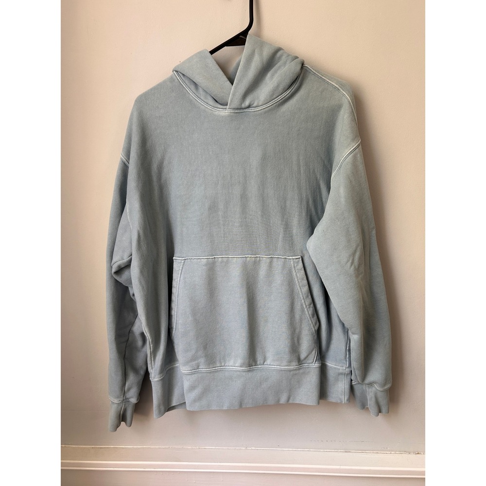 American Eagle Relaxed Fit Hoodie Light Blue Faded Pullover S